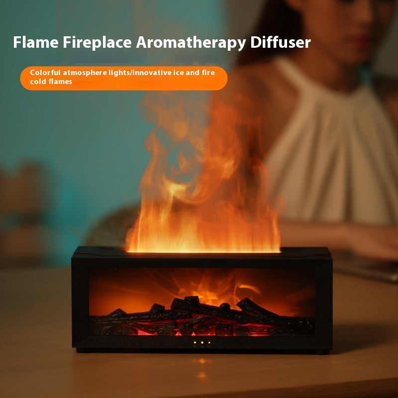 Flame Aromatherapy Diffuser with 3D firelight effect and mist