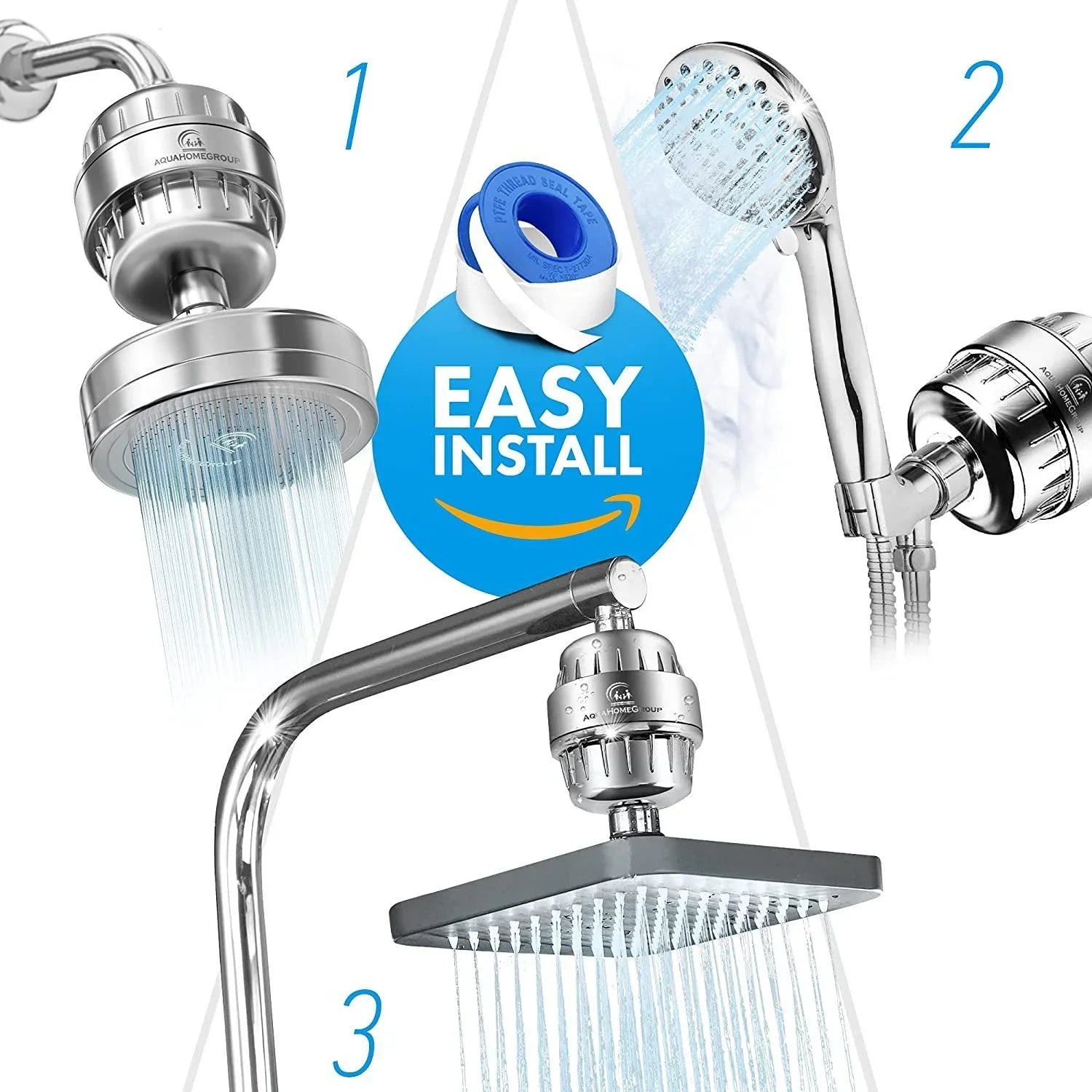 17-layer shower filter removing chlorine and impurities for pure water and soft, healthy skin