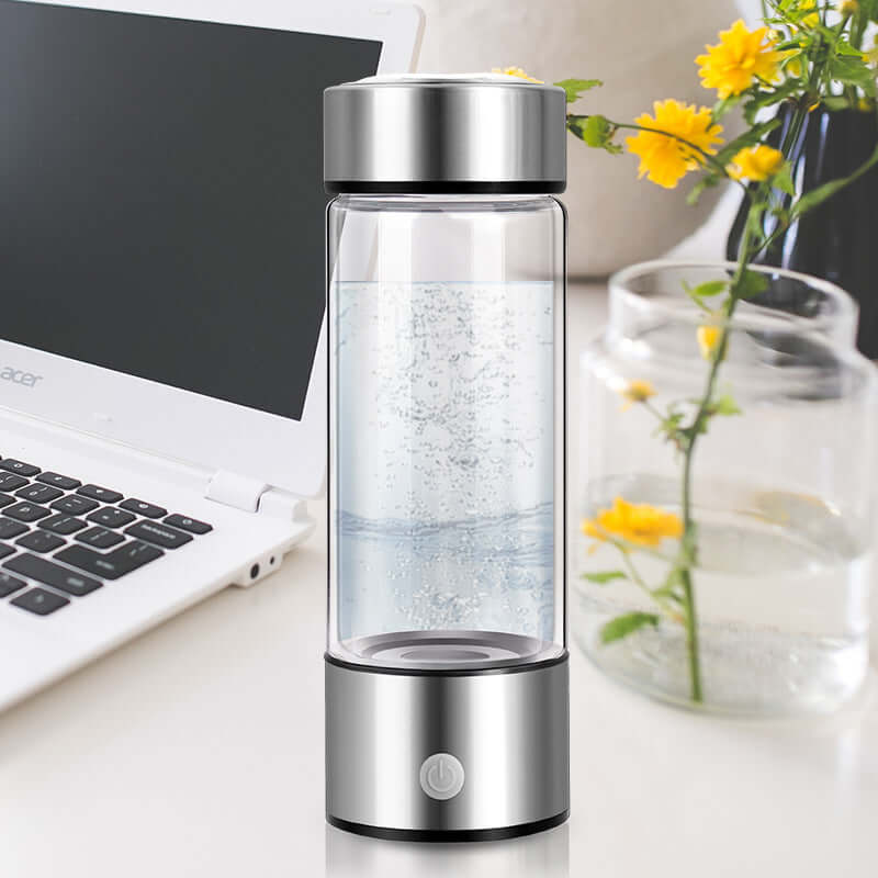 Portable hydrogen water bottle used for focus and hydration