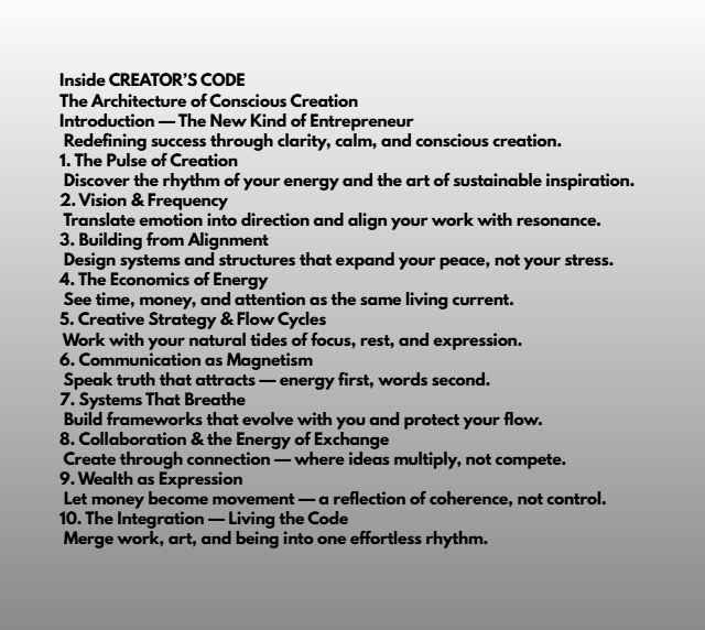 Creative flow guide teaching alignment, focus, and rhythm for sustainable creativity and mindful productivity