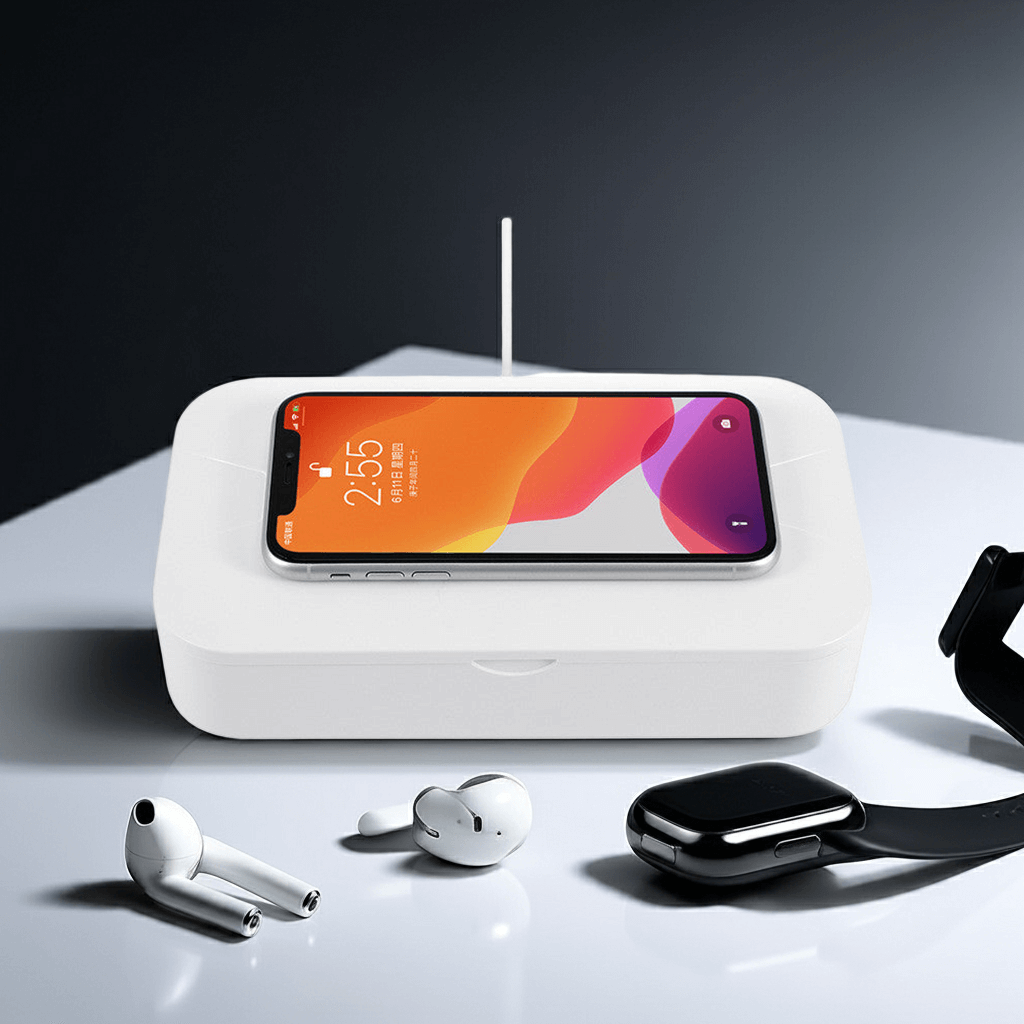 uv phone sanitizer wireless charging box clean light