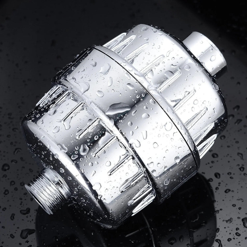 17-layer shower filter removing chlorine and impurities for pure water and soft, healthy skin