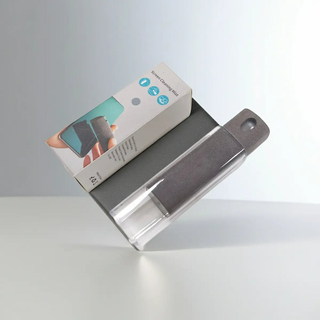 Screen cleaning spray all-in-one bottle with microfiber cloth