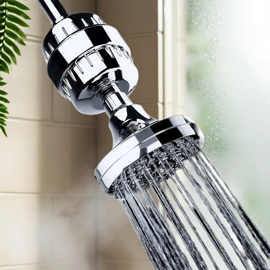17-layer shower filter removing chlorine and impurities for pure water and soft, healthy skin