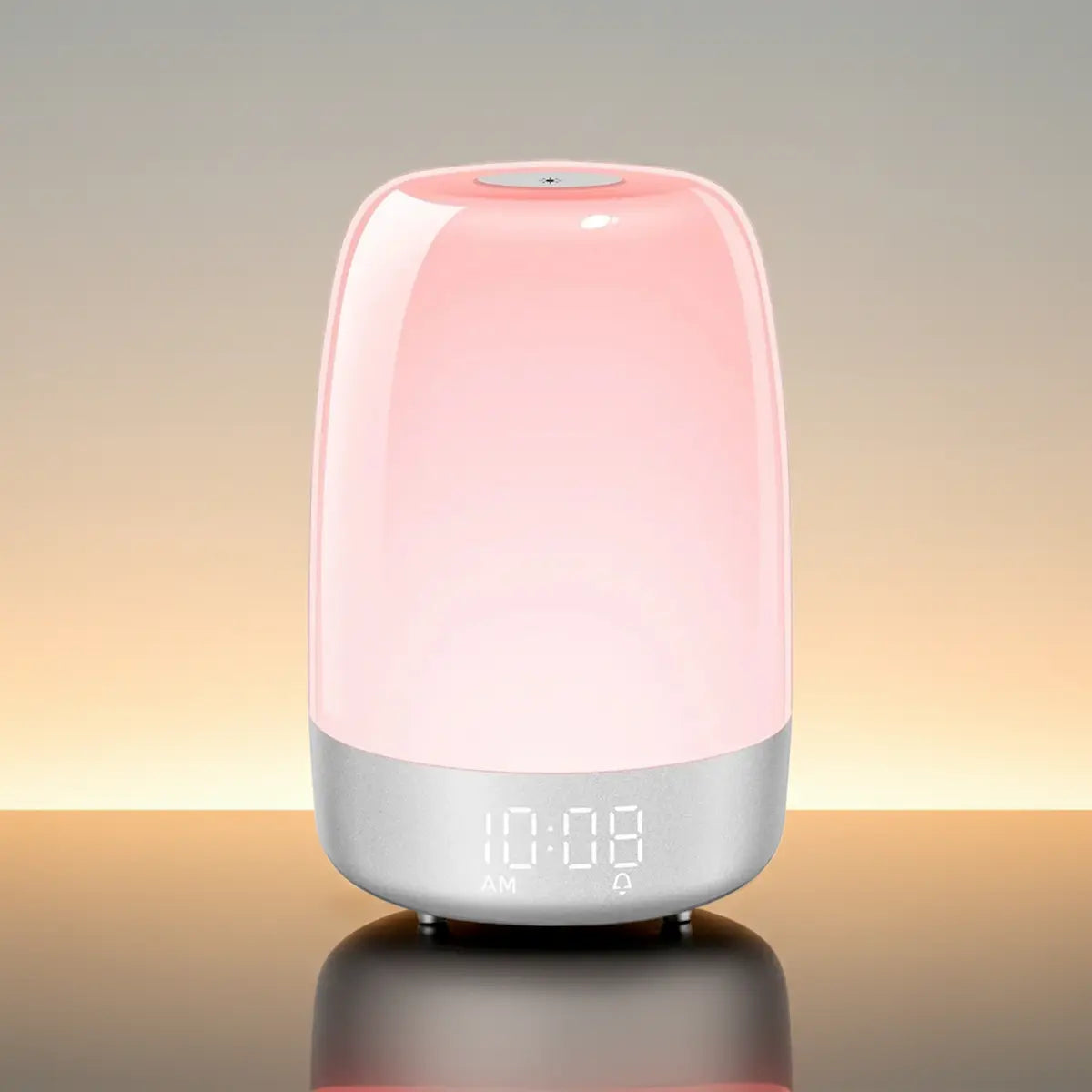Sunrise alarm clock simulating dawn with gentle light and soothing sound for natural waking